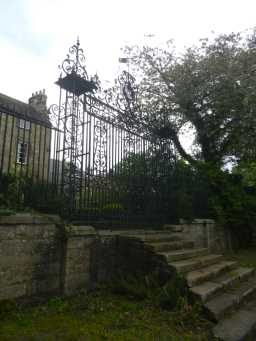 View from front left side of steps and gates of Tanfield Hall May 2016